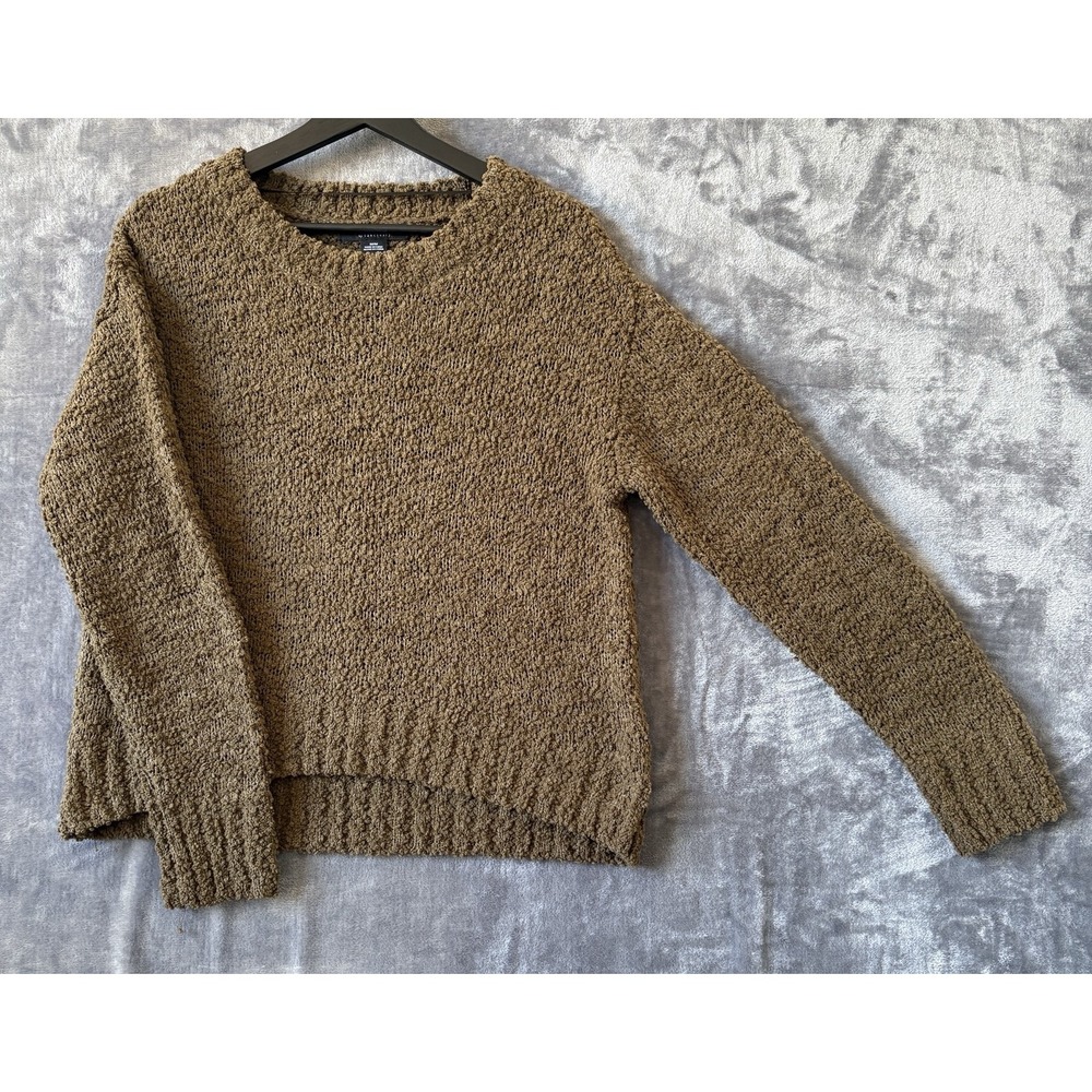 Sanctuary Sweater Women Medium Olive Green‎ Bouclé Chenille Pullover Casual Cozy